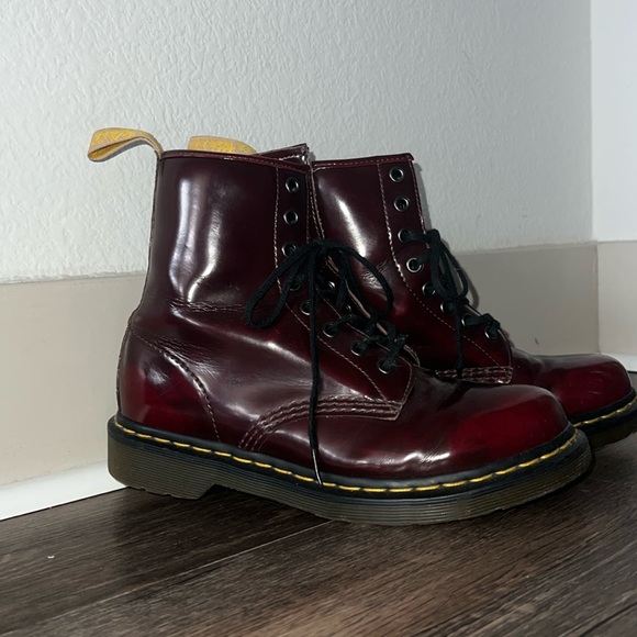 Dr. Martens Shoes - Dr. Martens Burgundy Lace Up Boots